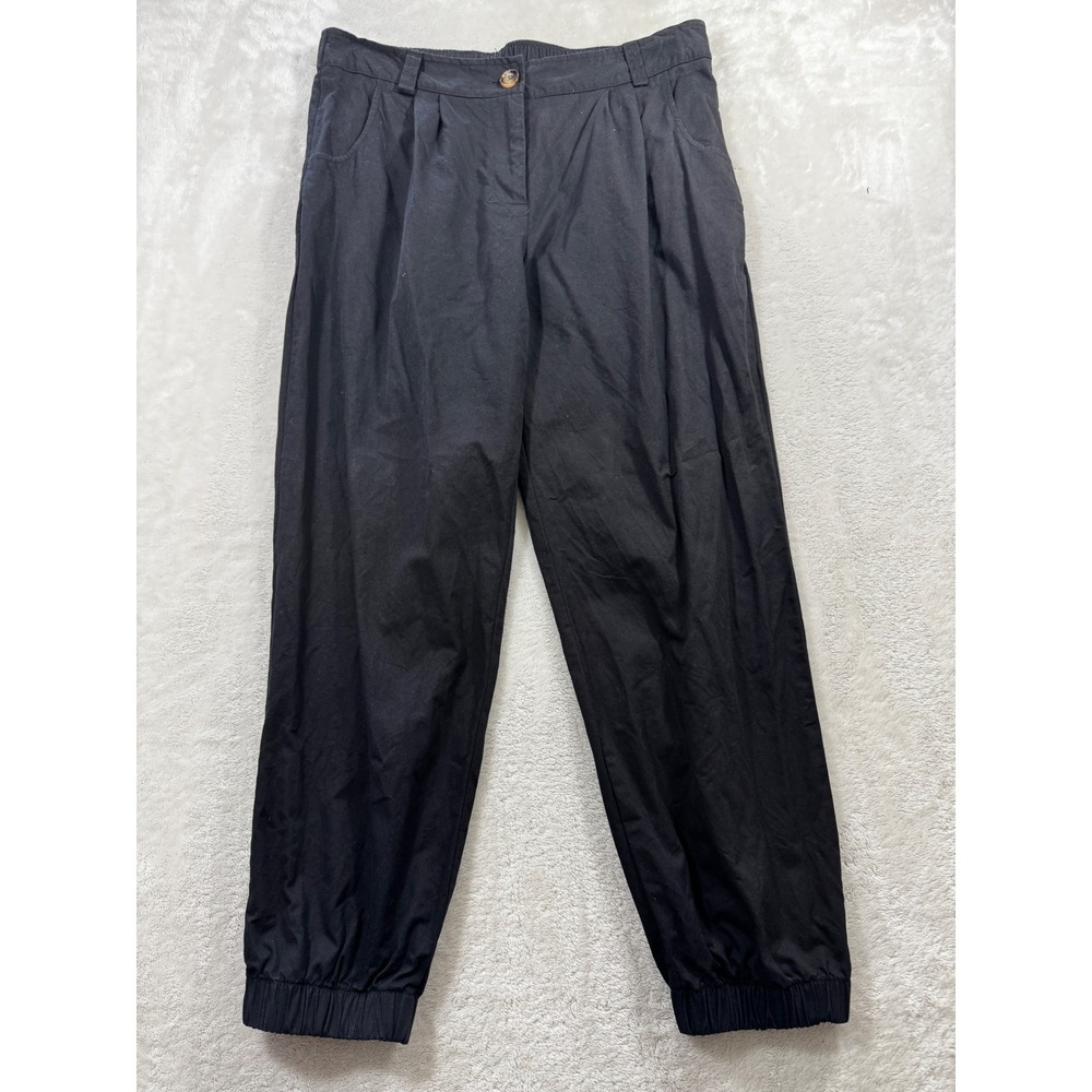 Halara Womens Cotton Elastic Cuff Jogger Black Pants L Regular Meas: 32x26